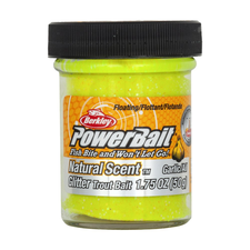 Паста форелевая Berkley PowerBait Natural Scent Glitter Trout Bait 50g (Garlic; Sunshine Yellow)