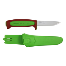 Нож Morakniv Basic 511 Углеродистая сталь 59-60 HRC
,пласт. ручка (терракотовая) зеленая вставка Art: 14281