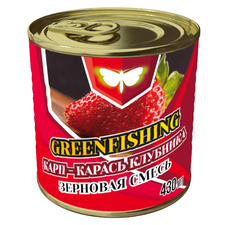 Добавка GreenFishing Зерновой микс КАРП КАРАСЬ Клубника 0.43л Art:444011