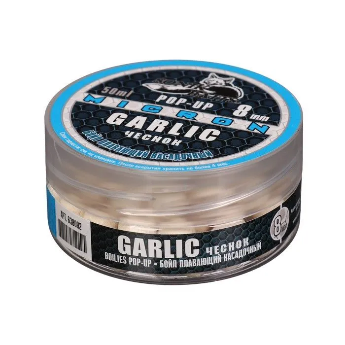 Бойлы насад. плав. Sonik Baits 8мм GARLIC MICRON Fluo Pop-ups 50мл 638092