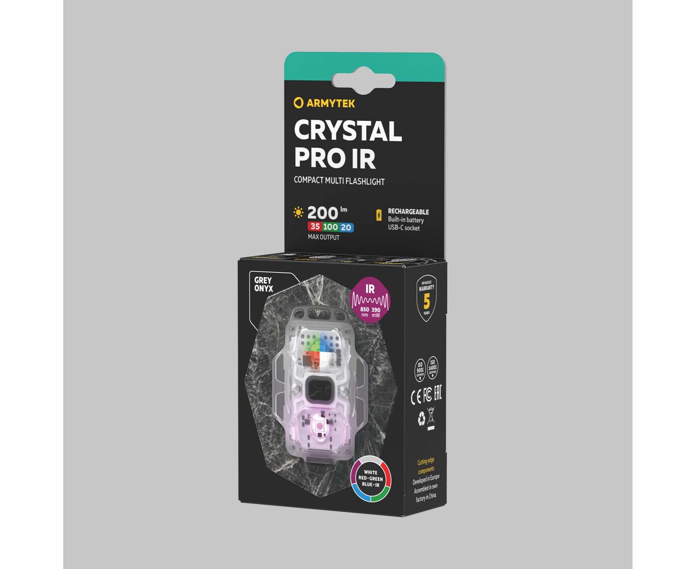 Фонарик Armytek Crystal Pro IR серый Art: F10201GIR