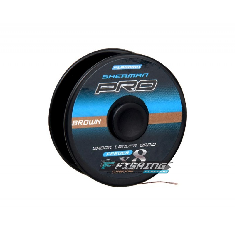 Шок-лидер Flagman Sherman Pro Braid PE X8 коричневый 13кг 10м 0.18мм Art: SHPSL_018