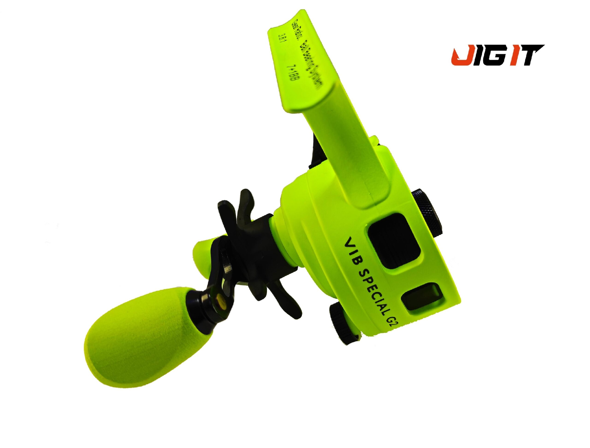 Катушка зимняя Jig It Team Dubna Vib Special G2 LIME, левая рука