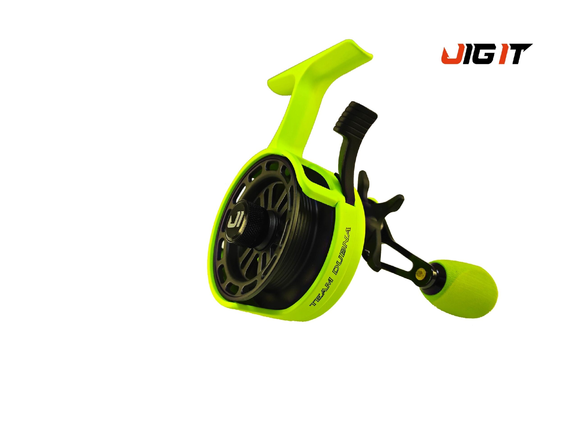 Катушка зимняя Jig It Team Dubna Vib Special G2 LIME, левая рука