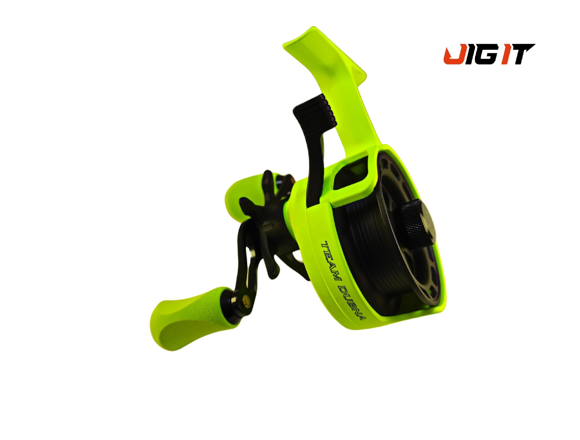 Катушка зимняя Jig It Team Dubna Vib Special G2 LIME, правая рука