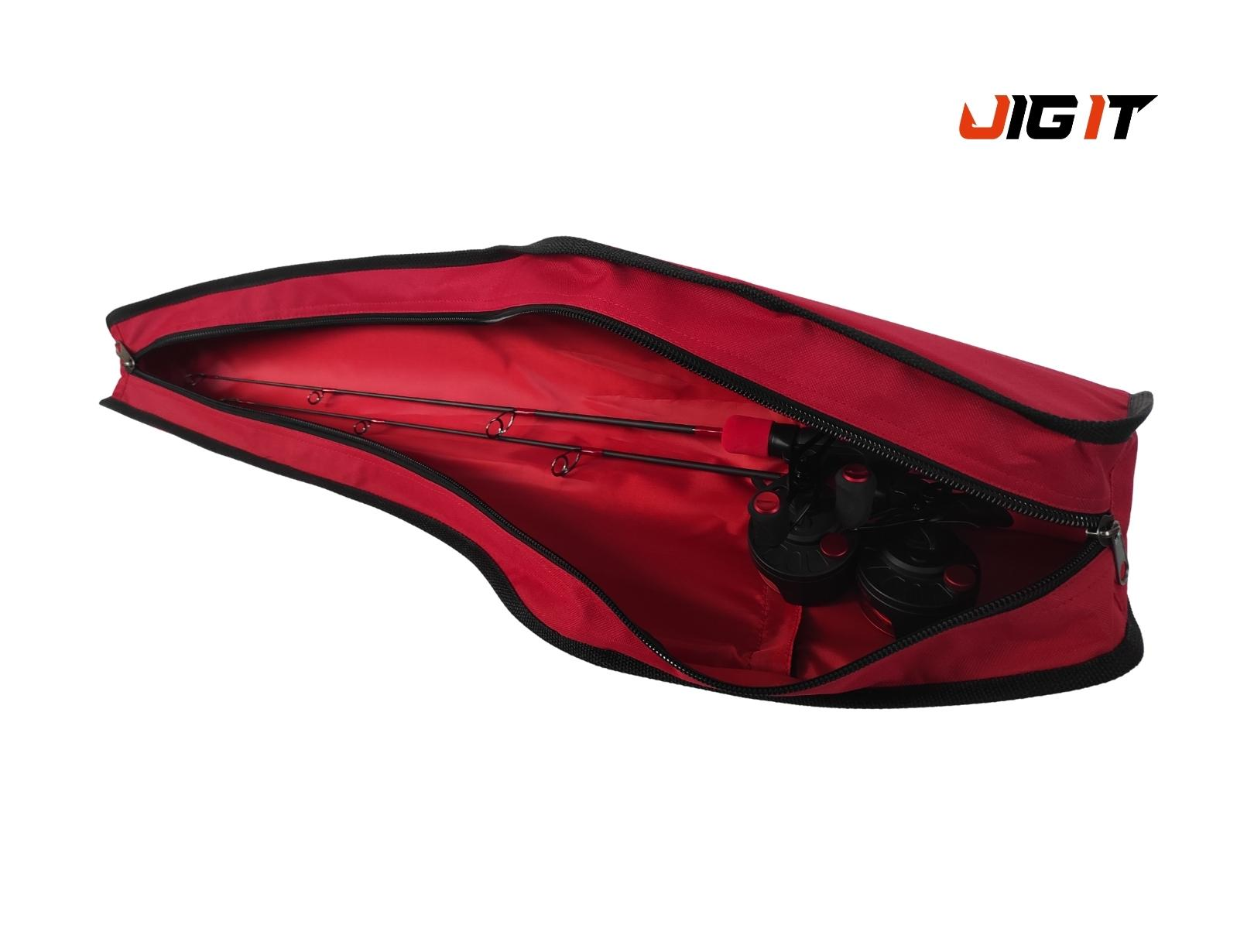 Чехол Jig It полужесткий для зимних удилищ, RED l=80 см