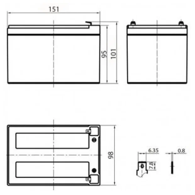 Аккумулятор Delta Battery HR 12-12 12В 12 А·ч